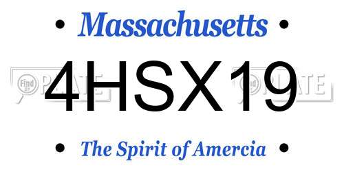 4HSX19 Massachusetts License Plate