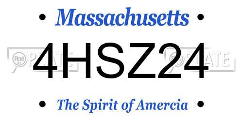 4HSZ24 Massachusetts License Plate