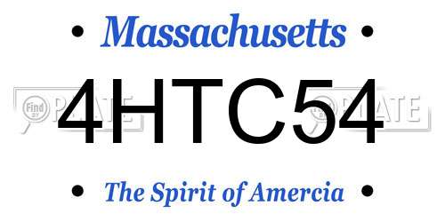 4HTC54 Massachusetts License Plate