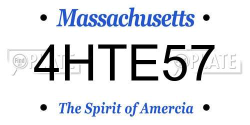 4HTE57 Massachusetts License Plate