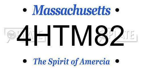 4HTM82 Massachusetts License Plate