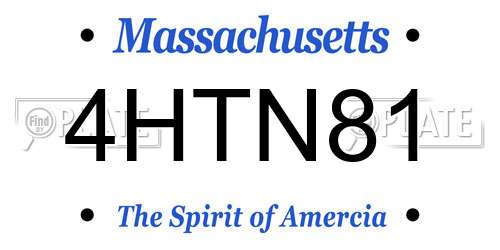 4HTN81 Massachusetts License Plate