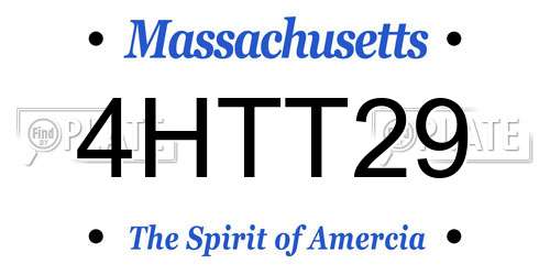 4HTT29 Massachusetts License Plate