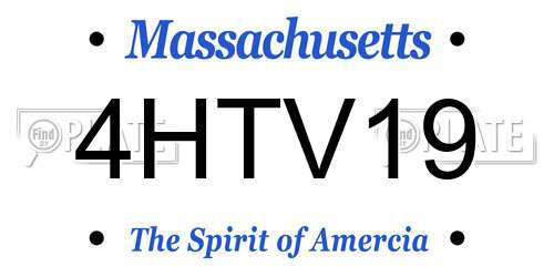 4HTV19 Massachusetts License Plate