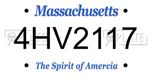 4HV2117 Massachusetts License Plate