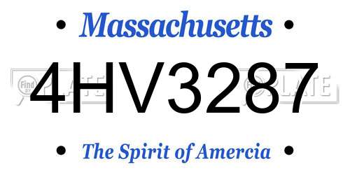 4HV3287 Massachusetts License Plate