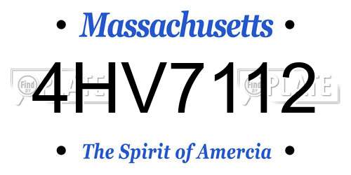 4HV7112 Massachusetts License Plate