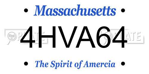 4HVA64 Massachusetts License Plate