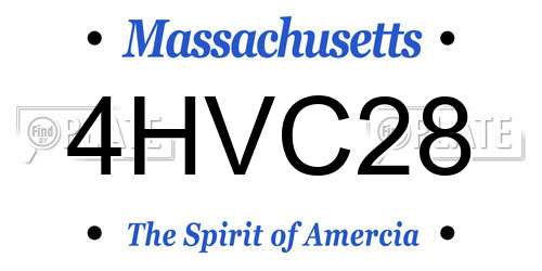 4HVC28 Massachusetts License Plate