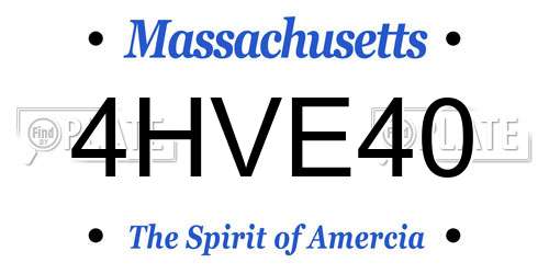 4HVE40 Massachusetts License Plate