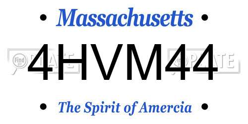 4HVM44 Massachusetts License Plate