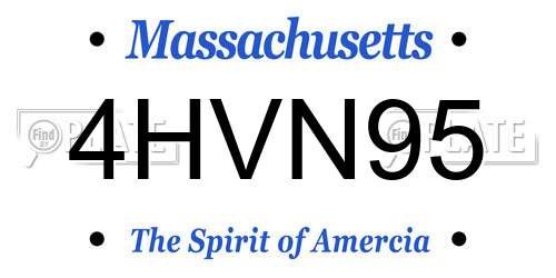 4HVN95 Massachusetts License Plate