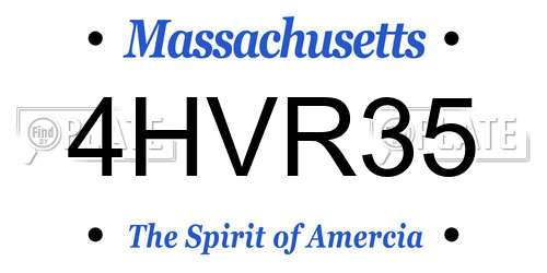 4HVR35 Massachusetts License Plate