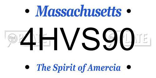 4HVS90 Massachusetts License Plate