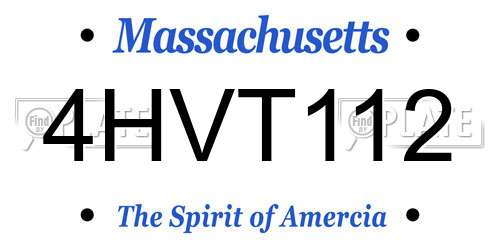 4HVT112 Massachusetts License Plate