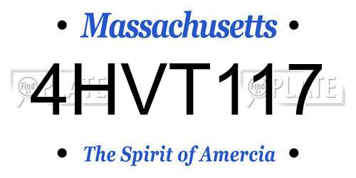 4HVT117 Massachusetts License Plate