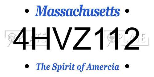 4HVZ112 Massachusetts License Plate