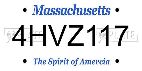 4HVZ117 Massachusetts License Plate