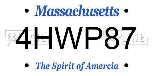 4HWP87 Massachusetts License Plate