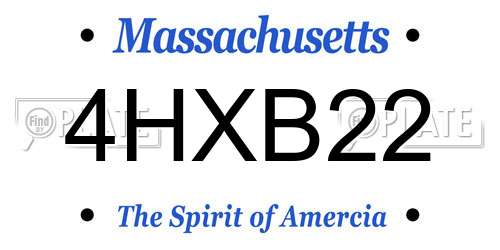 4HXB22 Massachusetts License Plate