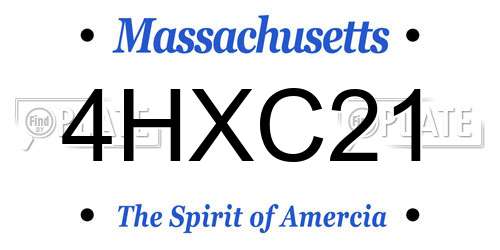 4HXC21 Massachusetts License Plate