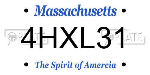 4HXL31 Massachusetts License Plate
