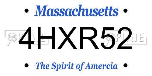 4HXR52 Massachusetts License Plate