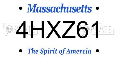 4HXZ61 Massachusetts License Plate