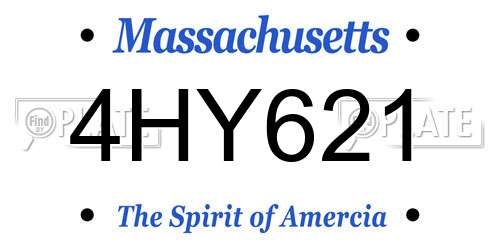 4HY621 Massachusetts License Plate
