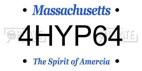 4HYP64 Massachusetts License Plate