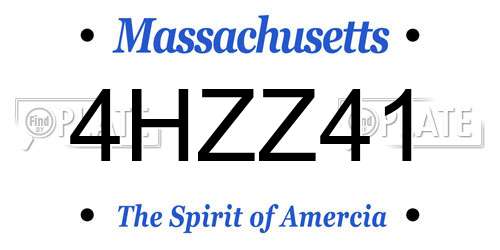 4HZZ41 Massachusetts License Plate