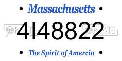 4I48822 Massachusetts License Plate