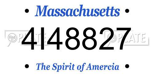 4I48827 Massachusetts License Plate