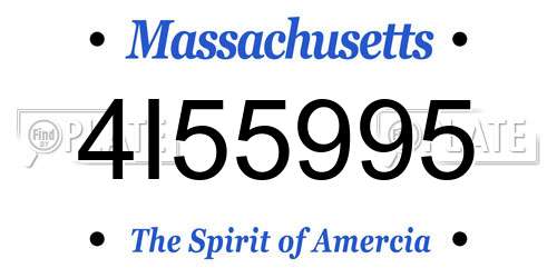 4I55995 Massachusetts License Plate