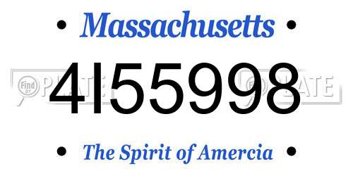 4I55998 Massachusetts License Plate