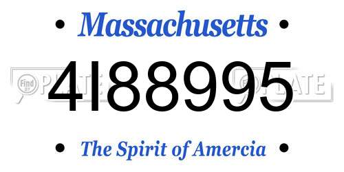 4I88995 Massachusetts License Plate