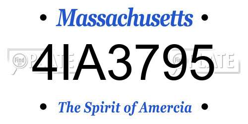 4IA3795 Massachusetts License Plate
