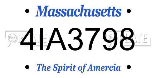 4IA3798 Massachusetts License Plate