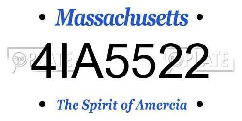 4IA5522 Massachusetts License Plate