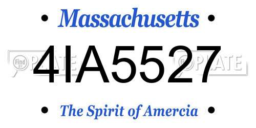 4IA5527 Massachusetts License Plate