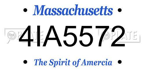 4IA5572 Massachusetts License Plate