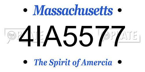 4IA5577 Massachusetts License Plate