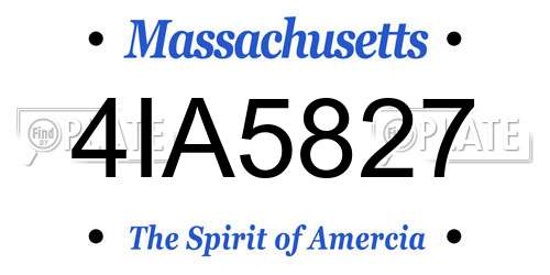 4IA5827 Massachusetts License Plate