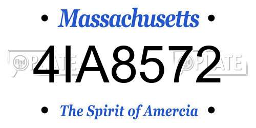 4IA8572 Massachusetts License Plate