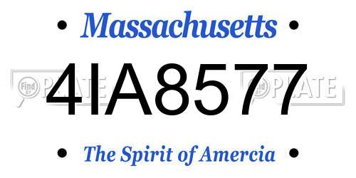 4IA8577 Massachusetts License Plate