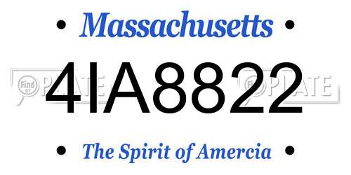 4IA8822 Massachusetts License Plate