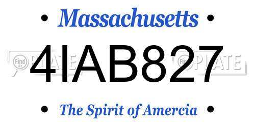 4IAB827 Massachusetts License Plate