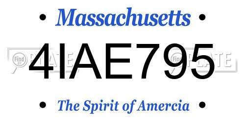 4IAE795 Massachusetts License Plate