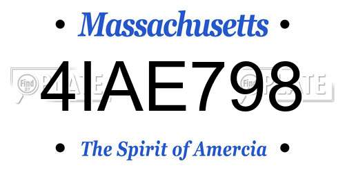 4IAE798 Massachusetts License Plate
