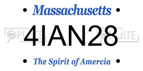 4IAN28 Massachusetts License Plate